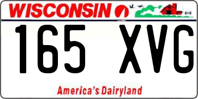 WI license plate 165XVG