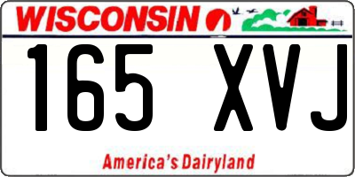 WI license plate 165XVJ