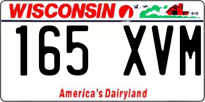 WI license plate 165XVM