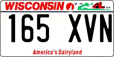 WI license plate 165XVN