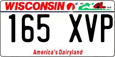 WI license plate 165XVP