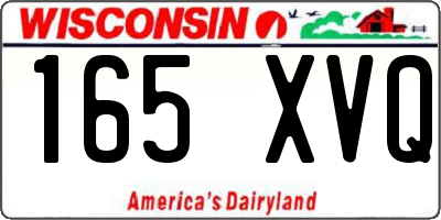WI license plate 165XVQ