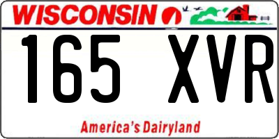 WI license plate 165XVR