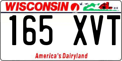WI license plate 165XVT