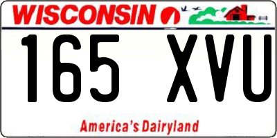 WI license plate 165XVU