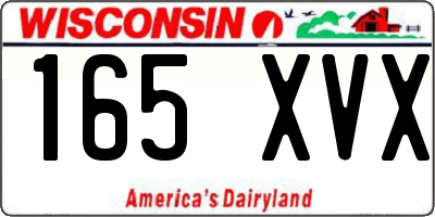 WI license plate 165XVX