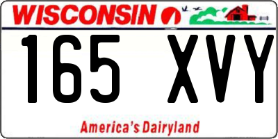 WI license plate 165XVY