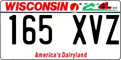 WI license plate 165XVZ