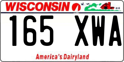 WI license plate 165XWA