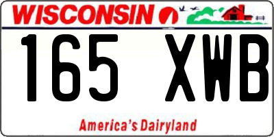 WI license plate 165XWB