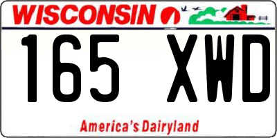 WI license plate 165XWD
