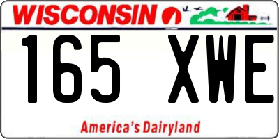 WI license plate 165XWE
