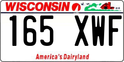 WI license plate 165XWF