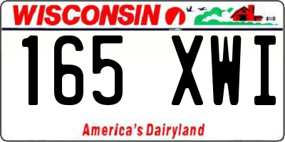 WI license plate 165XWI