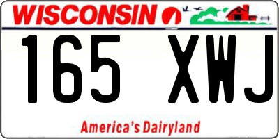 WI license plate 165XWJ