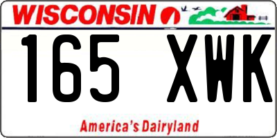 WI license plate 165XWK