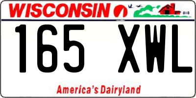 WI license plate 165XWL