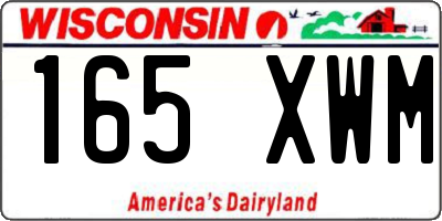 WI license plate 165XWM