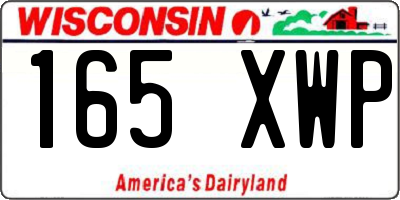 WI license plate 165XWP