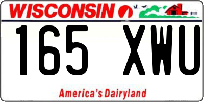 WI license plate 165XWU