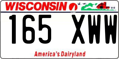 WI license plate 165XWW