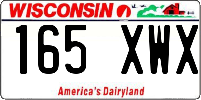 WI license plate 165XWX