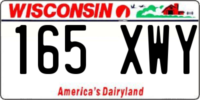 WI license plate 165XWY
