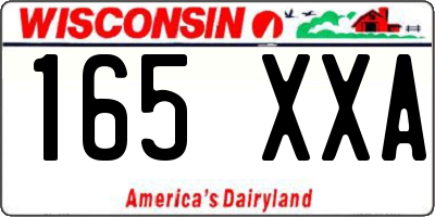 WI license plate 165XXA
