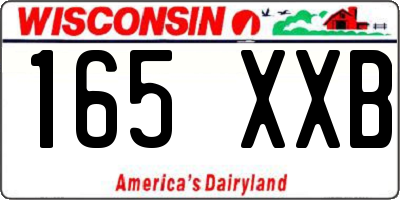WI license plate 165XXB