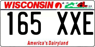 WI license plate 165XXE