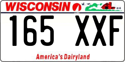 WI license plate 165XXF