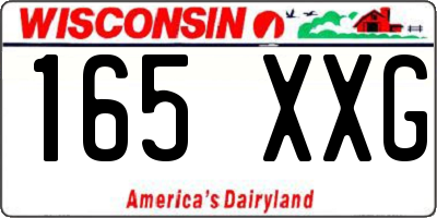 WI license plate 165XXG