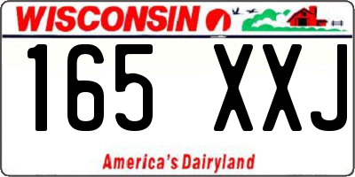 WI license plate 165XXJ