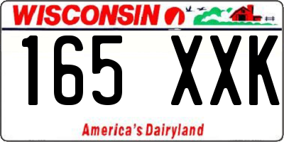 WI license plate 165XXK