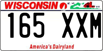 WI license plate 165XXM