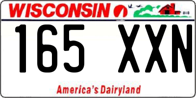 WI license plate 165XXN