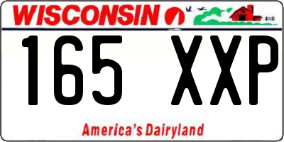 WI license plate 165XXP