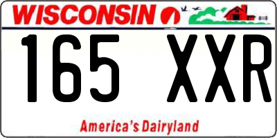WI license plate 165XXR