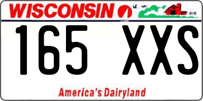 WI license plate 165XXS