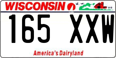 WI license plate 165XXW