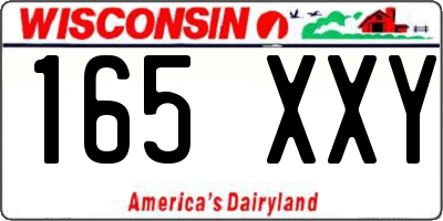 WI license plate 165XXY