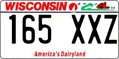 WI license plate 165XXZ