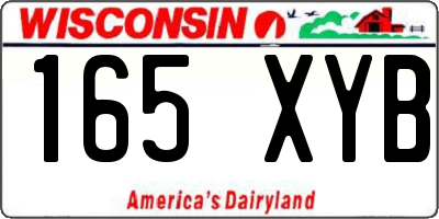 WI license plate 165XYB