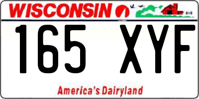 WI license plate 165XYF