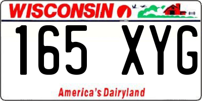 WI license plate 165XYG