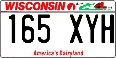 WI license plate 165XYH