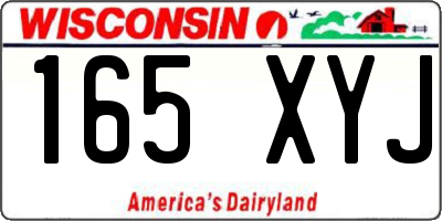 WI license plate 165XYJ