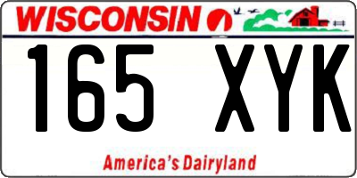 WI license plate 165XYK