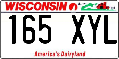 WI license plate 165XYL