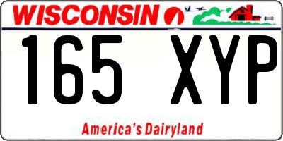 WI license plate 165XYP